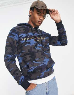 Tommy Hilfiger camo hoodie in navy | ASOS