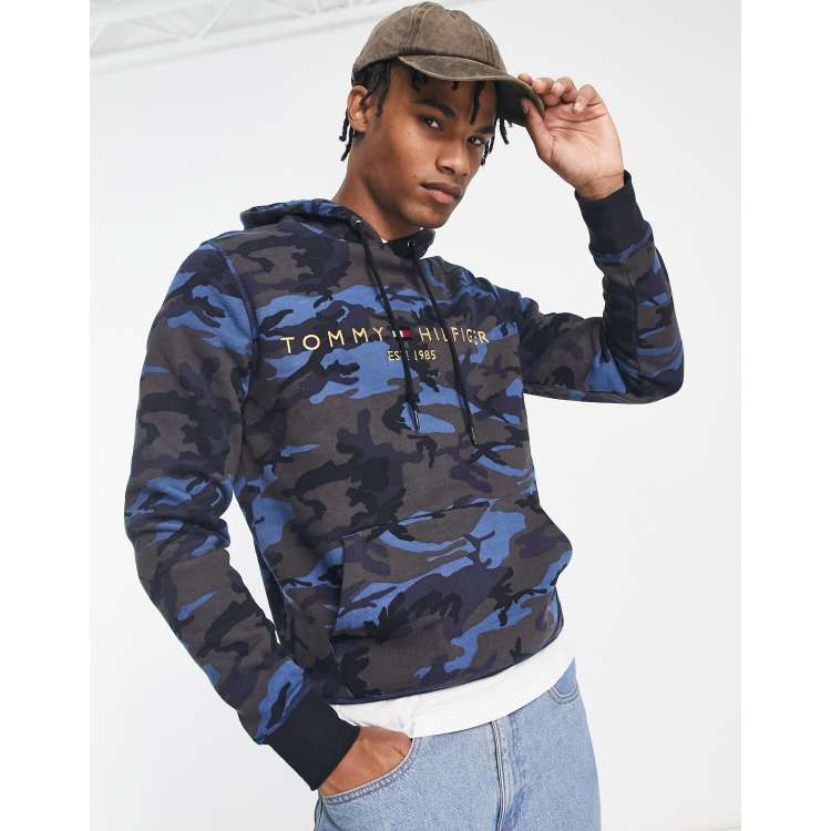 Sweat à capuche Tommy Hilfiger Navy camouflage