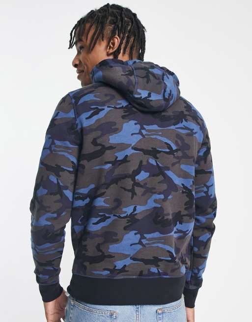 Mens blue shop camo hoodie