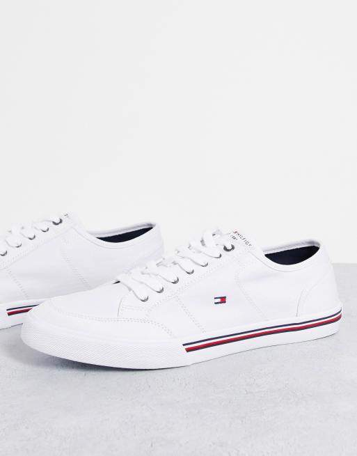 Tommy hilfiger clearance white canvas sneakers