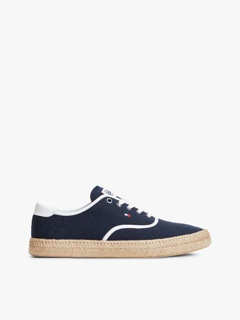 Tommy Hilfiger Canvas espadrille hybrid trainers with linen in dark blue - view 1