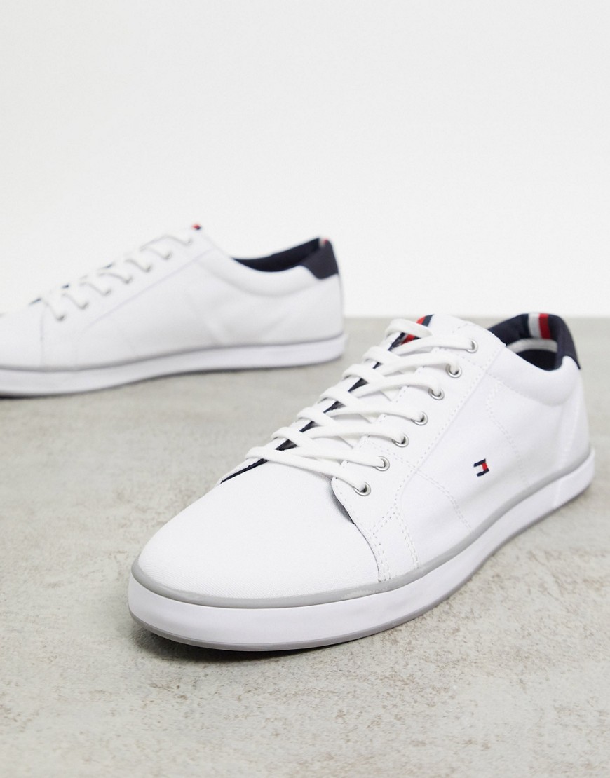 Tommy Hilfiger canvas lace up trainer in white