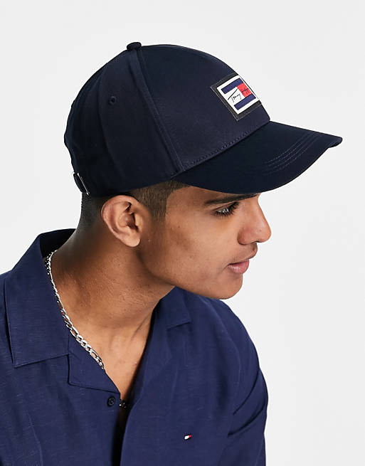 ASOS in box Hilfiger cap script Tommy navy with | logo
