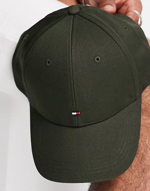 Tommy Hilfiger cap with small flag logo in olive green | ASOS