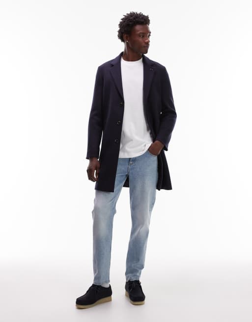 Tommy Hilfiger - Cappotto blu navy lunghezza media in lana, 2 di 5