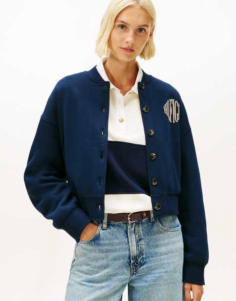 Tommy Hilfiger - Cardigan bomber décontracté en polaire Flex avec logo - Bleu marine - view 1