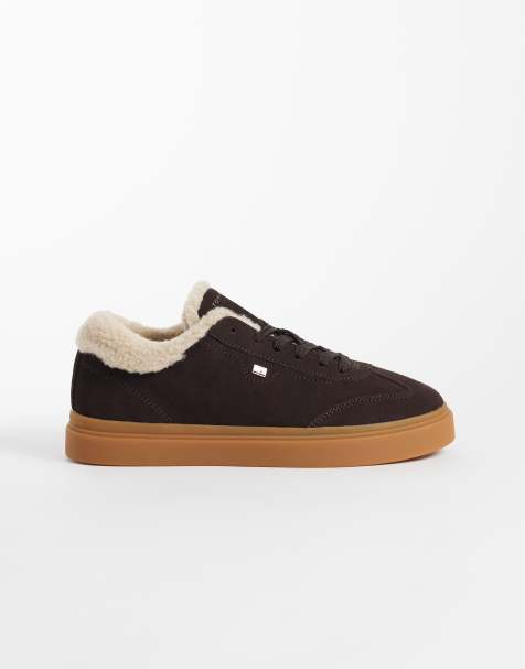Tommy Hilfiger Carola real suede cupsole sneakers in brown - view 1
