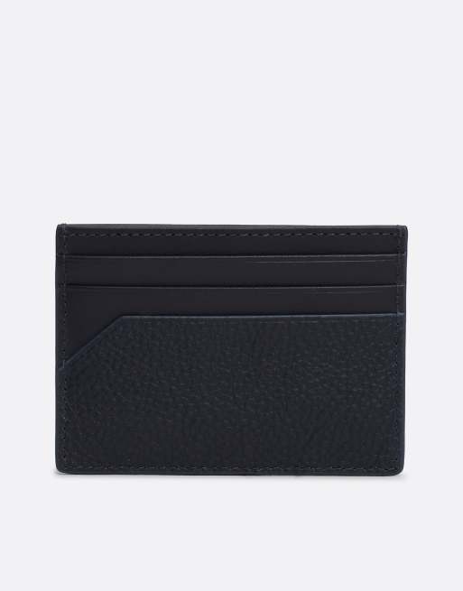 Tommy Hilfiger – Casual – Leder-Kreditkartenetui in Dunkelblau