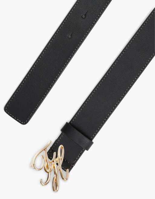 Tommy Hilfiger ceinture avec plaque logo et boucle noire, 2 de 5