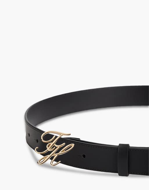 Tommy Hilfiger ceinture avec plaque logo et boucle noire, 3 de 5