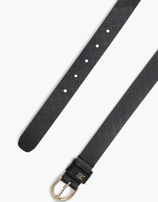 Tommy Hilfiger ceinture en cuir à monogramme TH embossé noire, 2 de 5