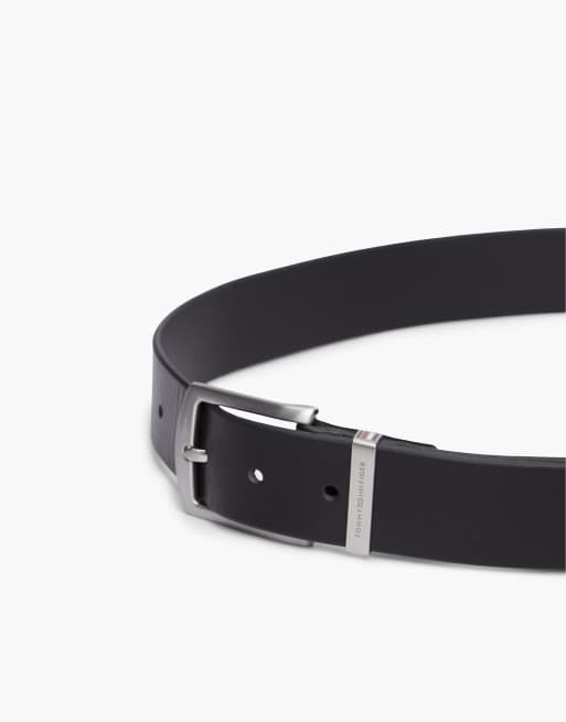 Tommy Hilfiger ceinture en cuir Denton à boucle carrée noire, 2 de 6