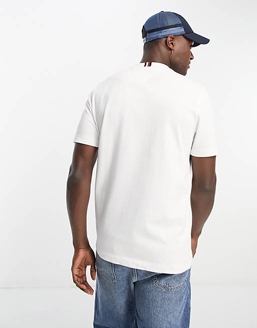 Tommy Hilfiger center graphic logo T-shirt in white | ASOS