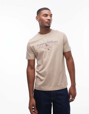 Shop Tommy Hilfiger Center Stack Linear Logo T-shirt