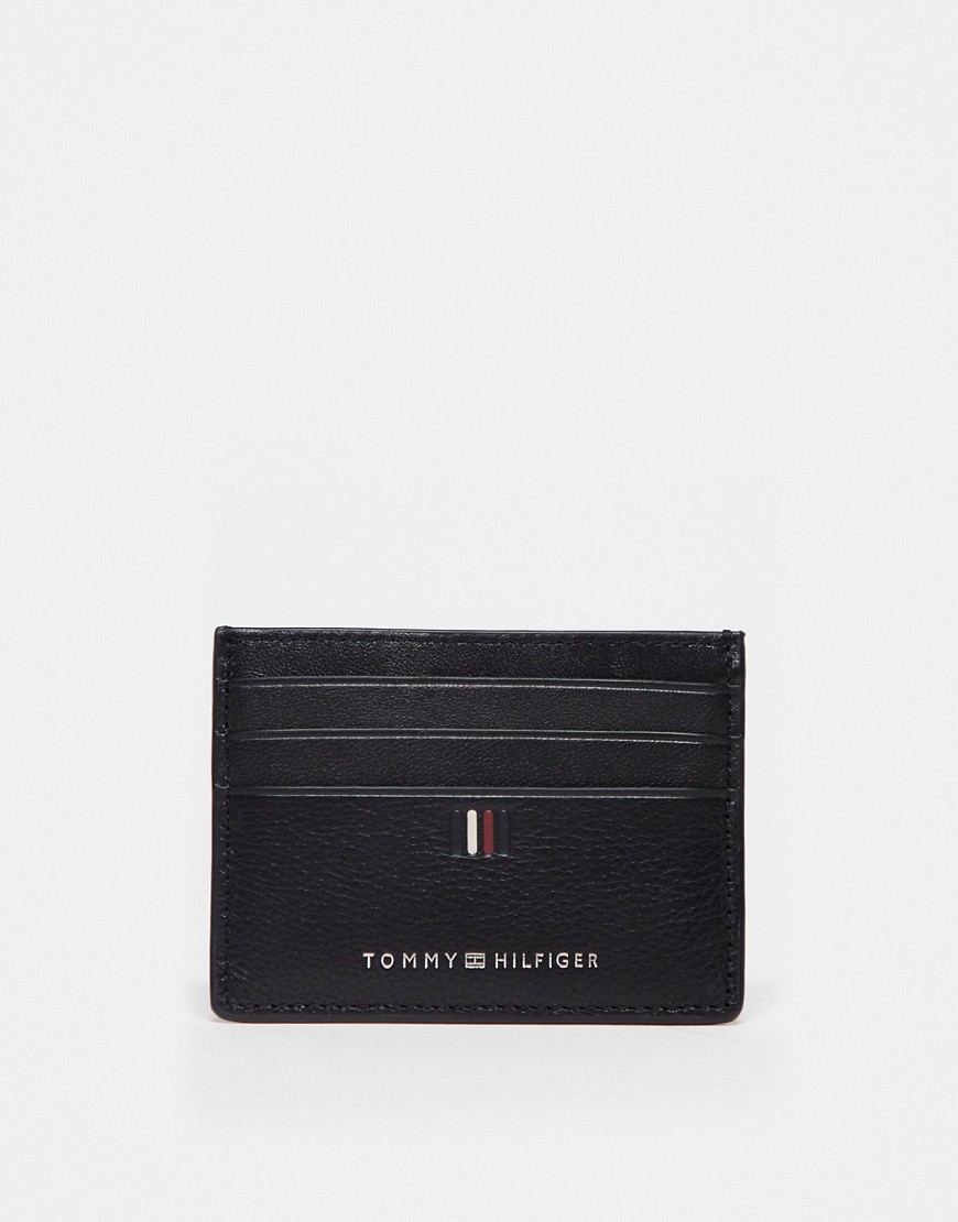Tommy Hilfiger central logo card holder in black