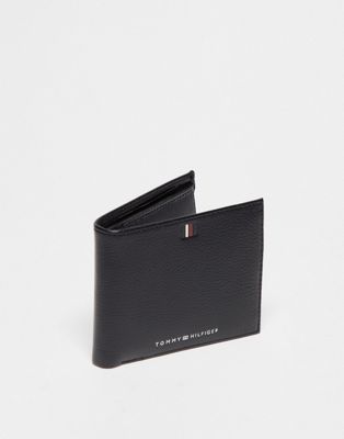 Tommy Hilfiger central logo CC and coin wallet in black