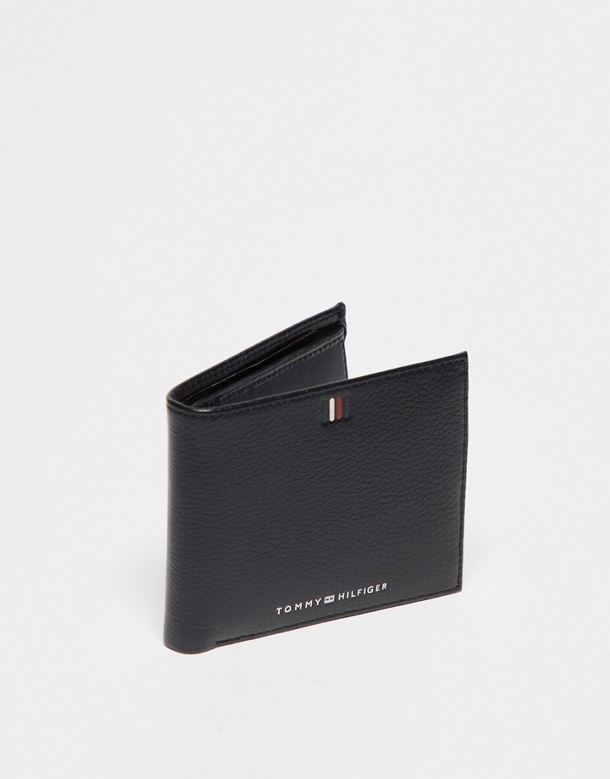 Tommy Hilfiger central logo CC and coin wallet in black