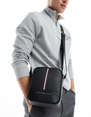 Tommy Hilfiger central mini reporter bag in black - ASOS Price Checker