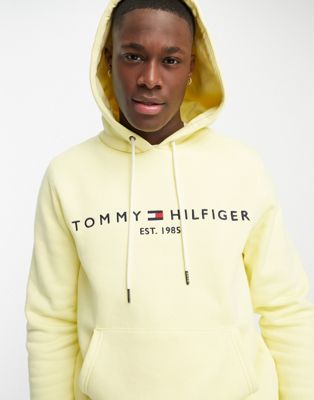 Tommy Hilfiger centre logo hoodie in yellow