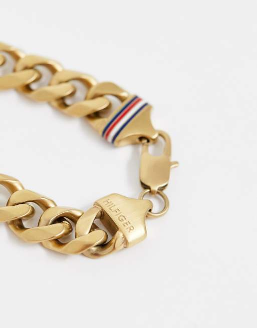 Tommy Hilfiger chain link bracelet in gold | ASOS