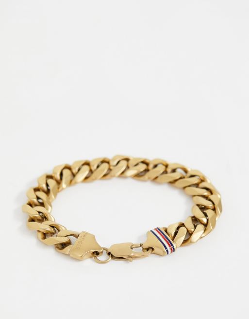 Tommy Hilfiger Gold-Toned Steel Monogram Chain Bracelet 2780722