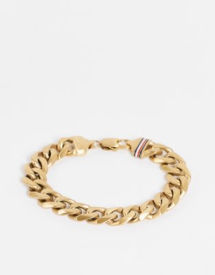 Tommy Hilfiger chain link bracelet in gold - ASOS Price Checker