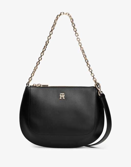 Tommy Hilfiger Chain strap convertible crossbody bag in black