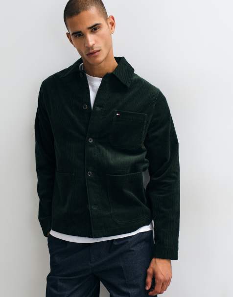 Tommy Hilfiger - chaqueta estilo worker de pana verde oscuro - view 1
