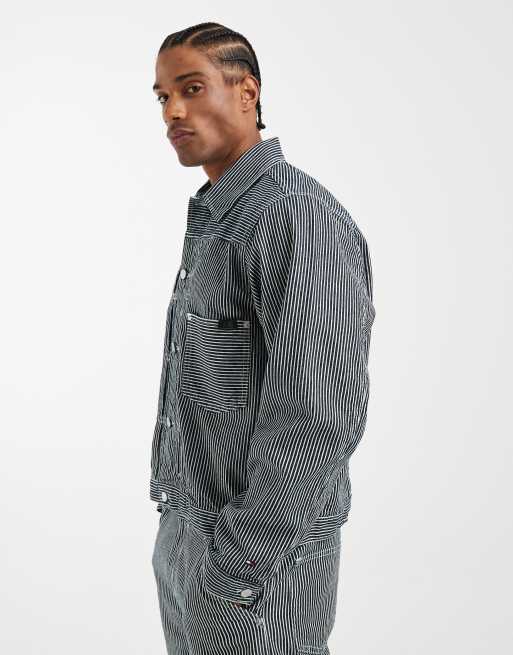 Tommy Hilfiger - Chaqueta vaquera azul marino a rayas (parte de un conjunto), 2 de 5