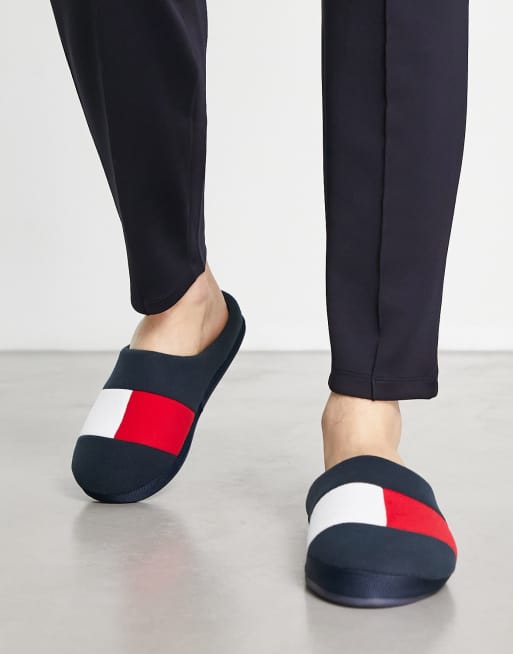 Tommy Hilfiger Chaussons logo drapeau Bleu marine ASOS