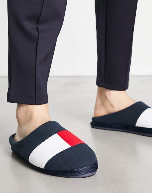 Tommy Hilfiger Chaussons logo drapeau Bleu marine ASOS