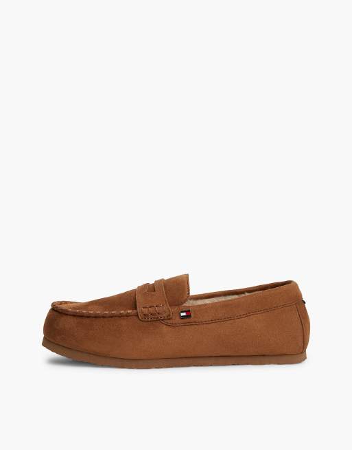 Tommy Hilfiger chaussons driver brodés du drapeau marron, 7 de 7