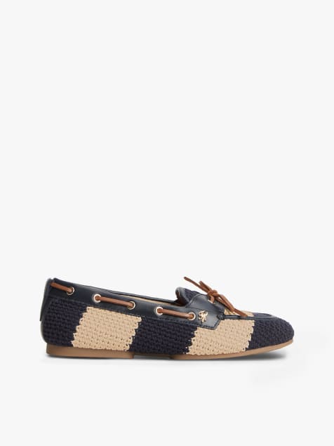 Tommy Hilfiger - Chaussures bateau bicolores avec bride tressée - Bleu multicolore - view 1