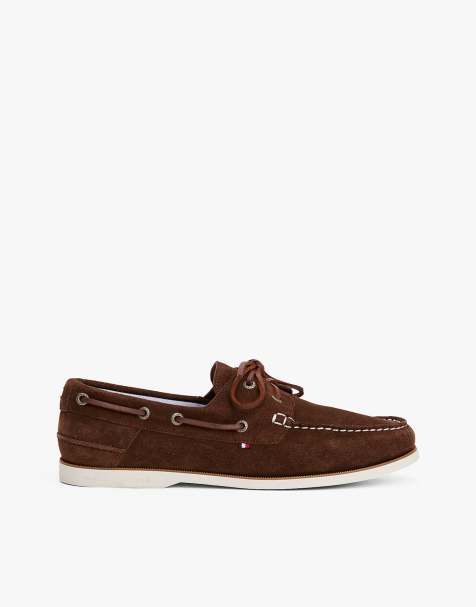 Tommy Hilfiger - Chaussures bateau en daim - Marron foncé - view 1