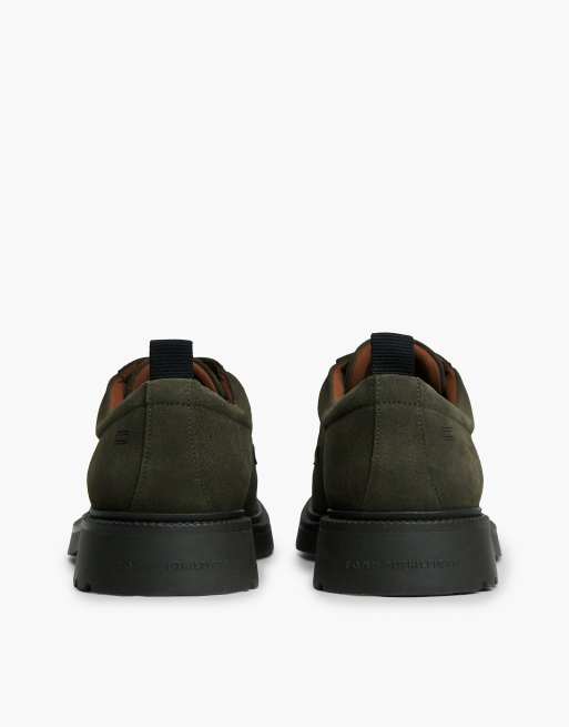 Tommy Hilfiger chaussures derby à lacets en daim vert olive, 4 de 7