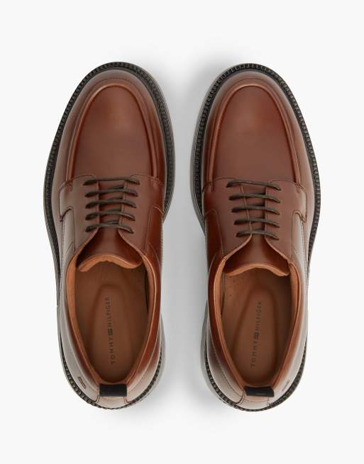 Tommy Hilfiger chaussures derby en cuir avec drapeau embossé marron foncé, 3 de 7