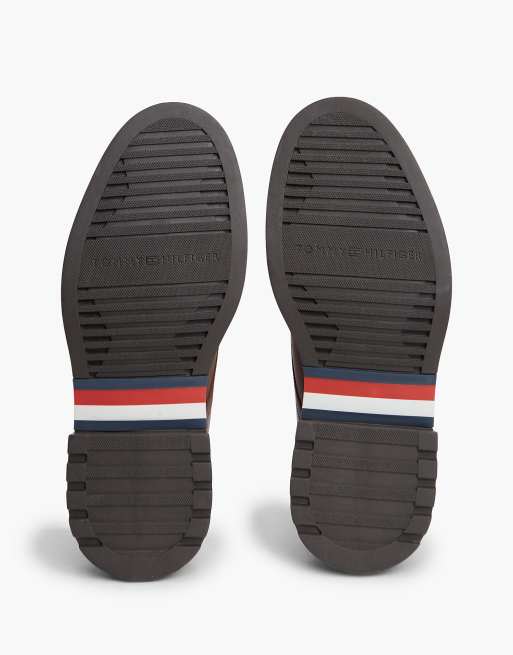 Tommy Hilfiger chaussures derby en cuir avec drapeau embossé marron foncé, 5 de 7