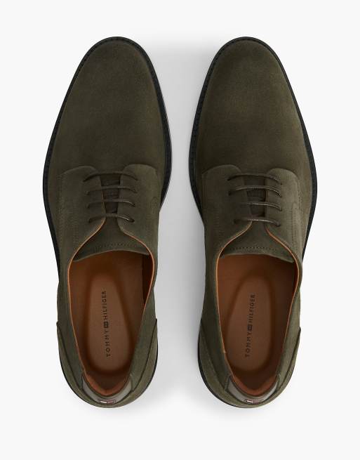 Tommy Hilfiger - Chaussures derby en daim - Vert olive, 3 de 7