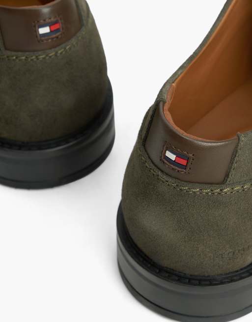 Tommy Hilfiger - Chaussures derby en daim - Vert olive, 6 de 7
