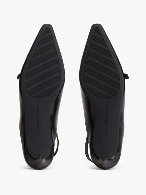 Tommy Hilfiger - Chaussures en cuir de qualité supérieure à petit talon et bride arrière - Noir, 4 de 4
