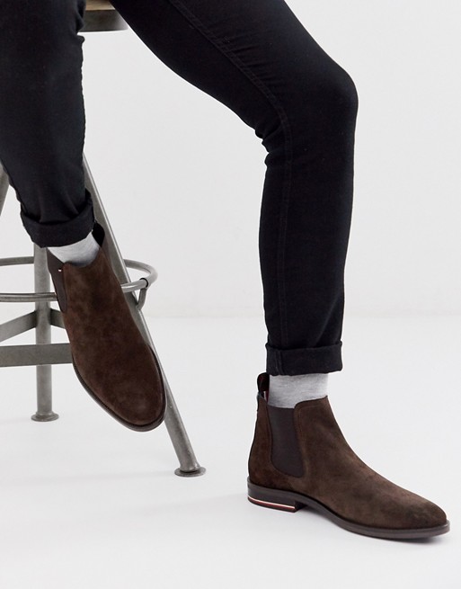 Tommy Hilfiger chelsea boots in brown suede