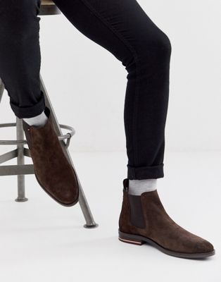 Tommy Hilfiger - Chelsea boots in bruine suède