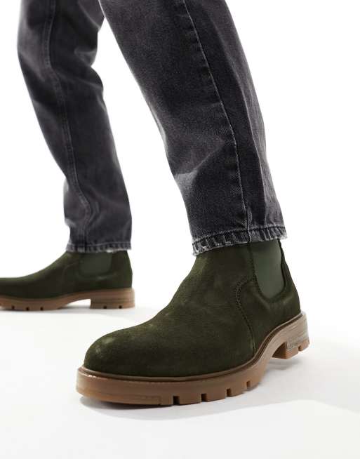 Tommy Hilfiger – Chelsea-Stiefel aus Wildleder in Military-Grün, 4 von 4