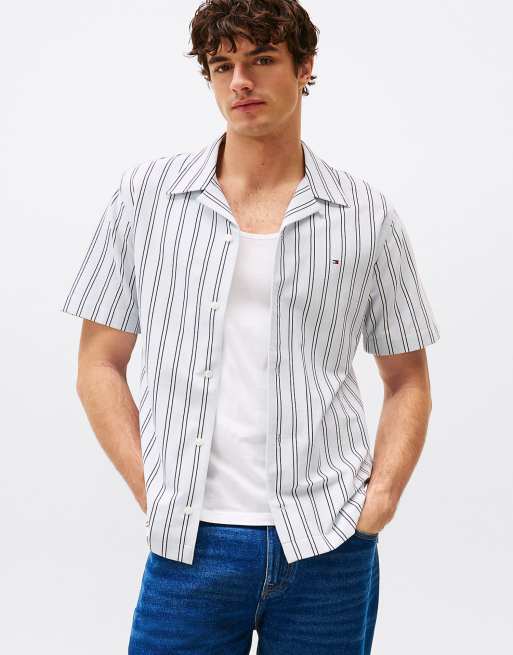Tommy Hilfiger - Chemise classique à manches courtes et rayures - Multicolore
