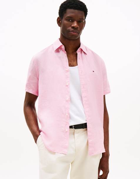 Tommy Hilfiger - Chemise coupe classique en lin à manches courtes - Rose - view 1