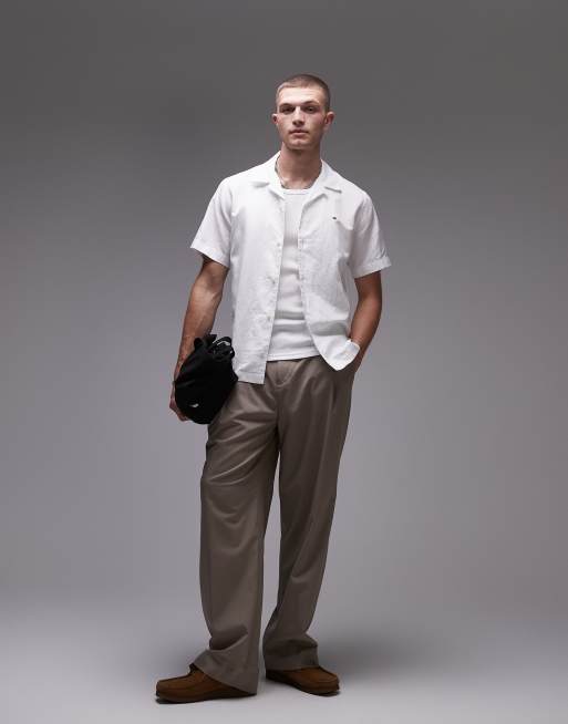 Tommy Hilfiger - Chemise en lin mélangé à manches courtes - Blanc, 2 de 4