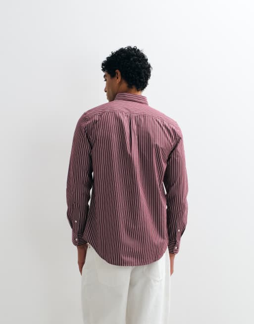 Tommy Hilfiger - Chemise en popeline à rayures - Rouge, 5 de 5