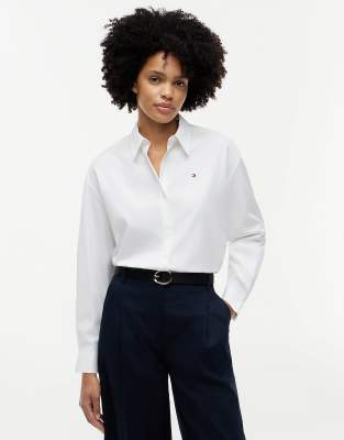 Chemise en popeline coupe carrée - Blanc 34