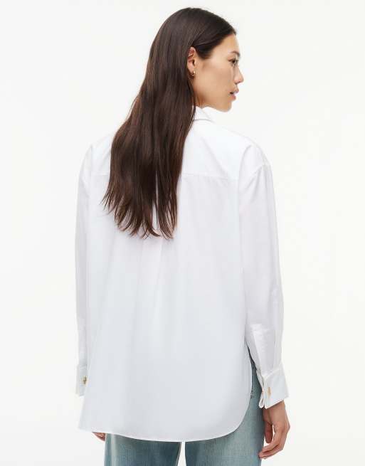 Tommy Hilfiger chemise en popeline coupe relaxed à double poignet en blanc optique, 5 de 7