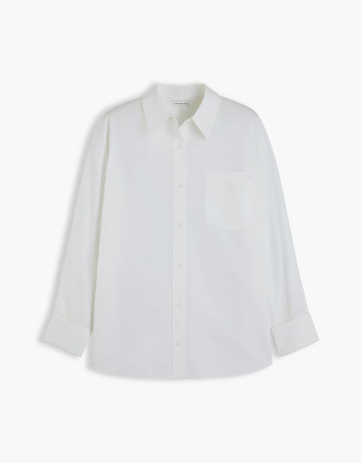 Tommy Hilfiger chemise en popeline coupe relaxed à double poignet en blanc optique, 6 de 7